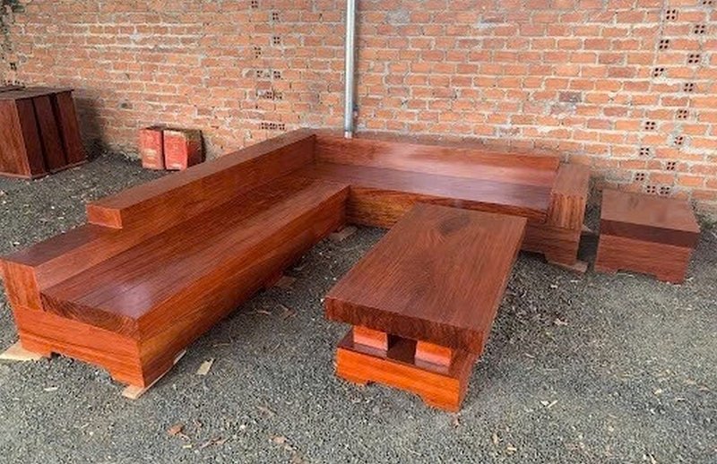 Kích thước sofa gỗ nguyên khối chữ L ảnh 3