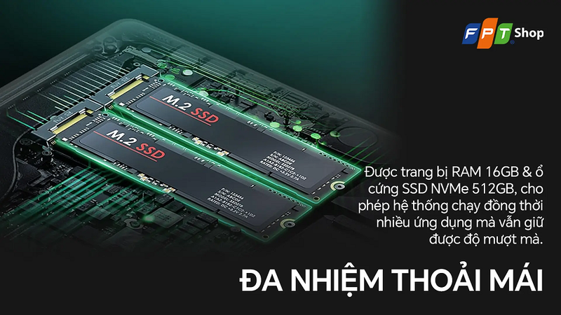 Bộ nhớ mạnh mẽ hỗ trợ đa nhiệm hiệu quả