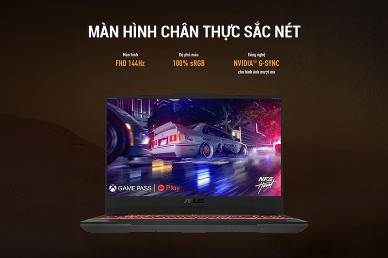 Màn hình của ASUS TUF Gaming FA507NVR-LP091W có kích thước 15.6 inch