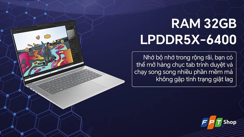 Dung lượng RAM 16GB hoặc 32GB tùy phiên bản