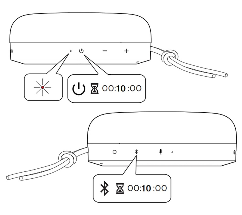 Nhấn và giữ đồng thời nút Bluetooth và nút Nguồn trong khoảng 3 giây