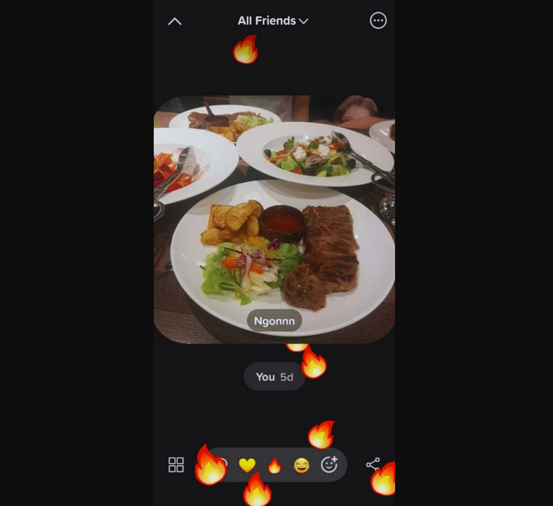 Locket cho phép người dùng gửi các phản ứng