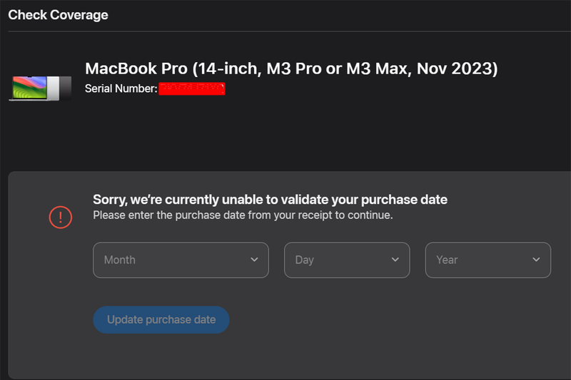 Kiểm tra số Serial Number