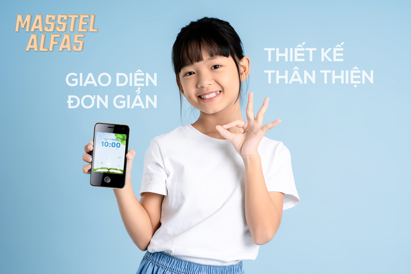 Masstel Alfa 5 sở hữu thiết kế nhỏ gọn với màn hình cảm ứng 3.5 inch