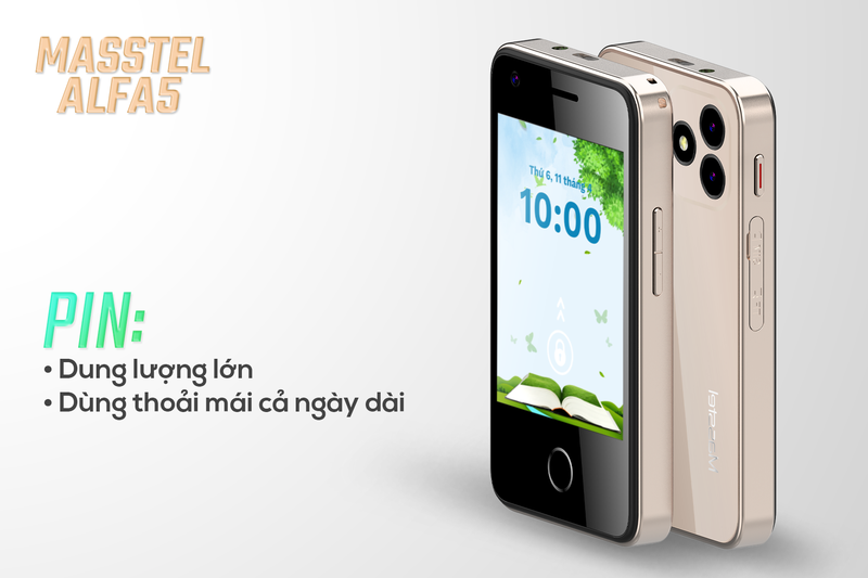 Masstel Alfa 5 đảm bảo thời gian sử dụng liên tục trong nhiều ngày chỉ với một lần sạc