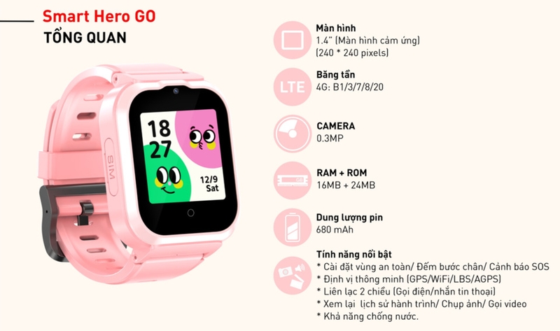 Smart Hero Go giúp cha mẹ theo dõi chính xác vị trí của con thông qua ứng dụng điện thoại