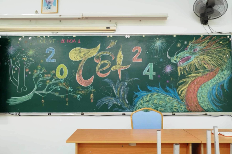 Mẫu trang trí bảng ngày Tết theo con giáp 5