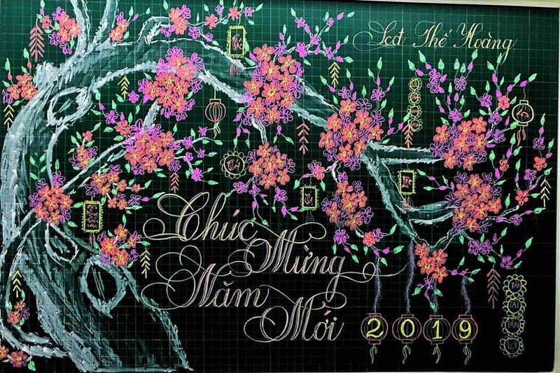 Mẫu trang trí bảng ngày Tết truyền thống 5