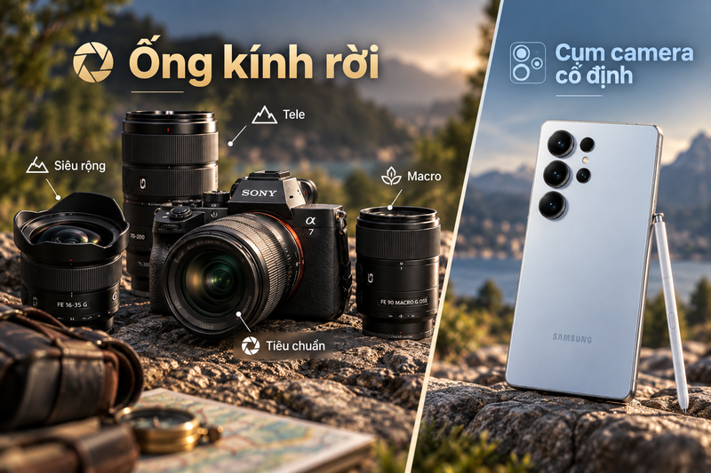 Hệ thống ống kính rời so với cụm camera cố định