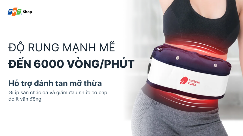 Máy massage Buheung với độ rung mạnh mẽ đánh tan mỡ thừa