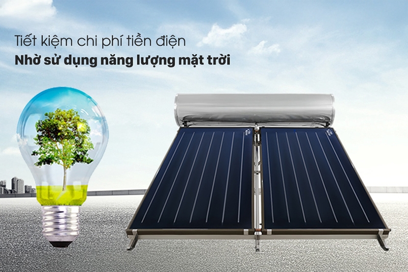 Máy nước nóng năng lượng mặt trời giúp tiết kiệm điện