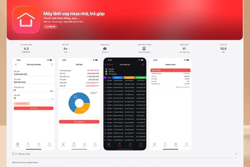 Máy tính vay mua nhà - Trả góp