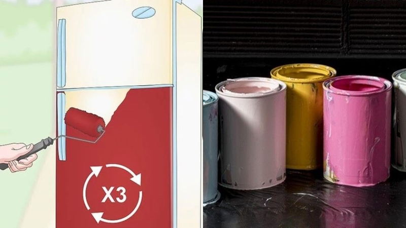 Sử dụng sơn màu để tân trang tủ lạnh