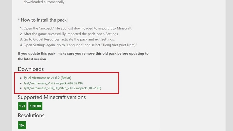 Tải gói ngôn ngữ tiếng Việt