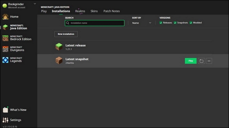 Tìm và Chạy phiên bản Snapshot mới nhất