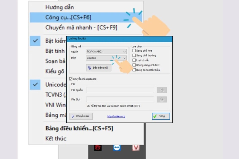 Mở UniKey Toolkit