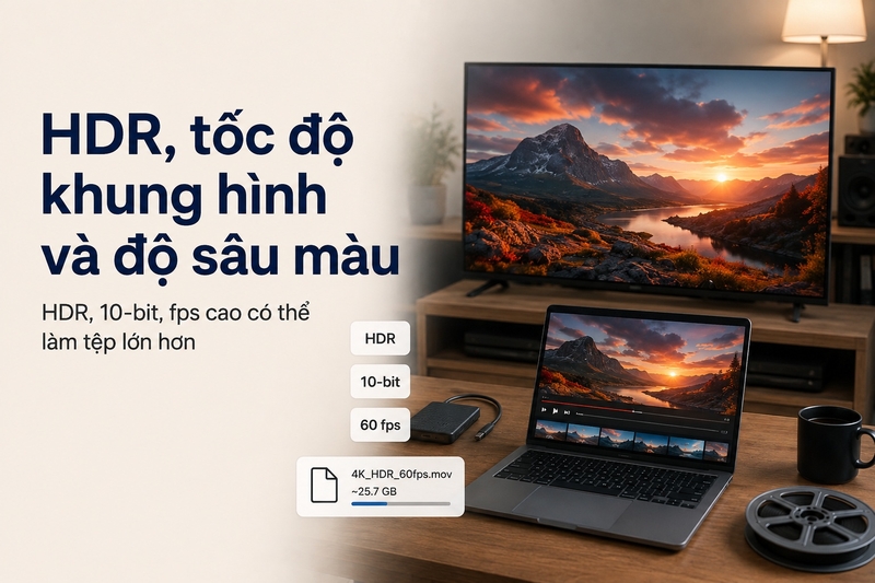 HDR, tốc độ khung hình và độ sâu màu