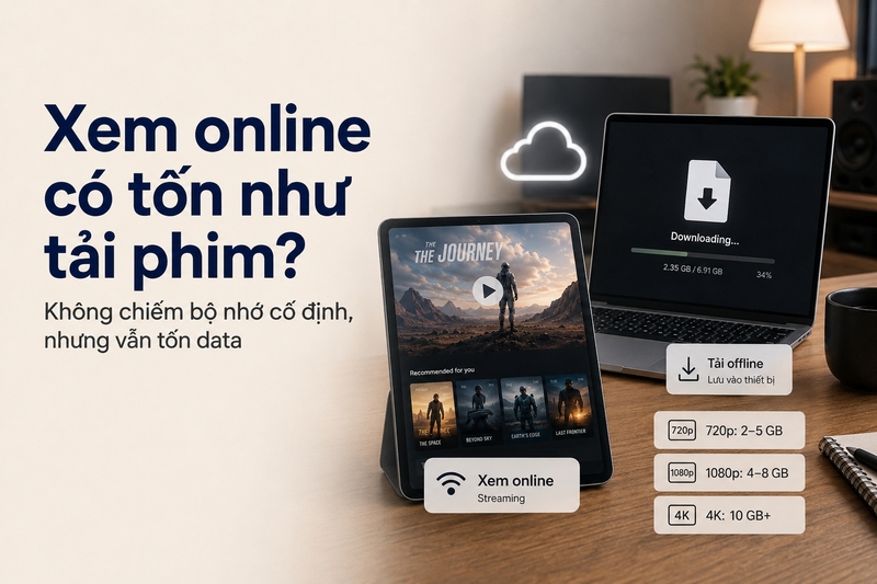 Xem phim trực tuyến có tốn dung lượng như tải phim không