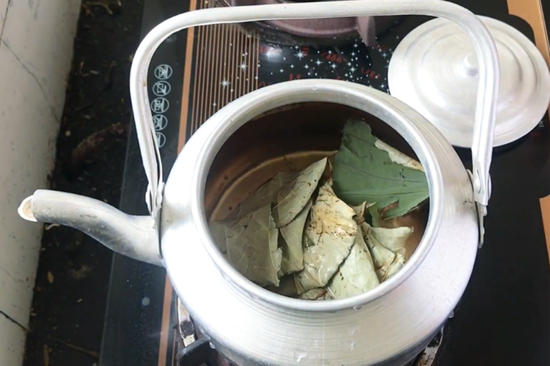 Nấu nước lá sen