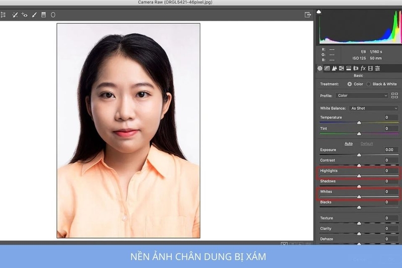 Nền ảnh chân dung bị xám