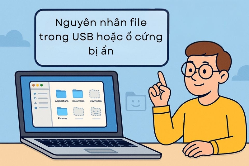 Nguyên nhân file trong USB hoặc ổ cứng bị ẩn