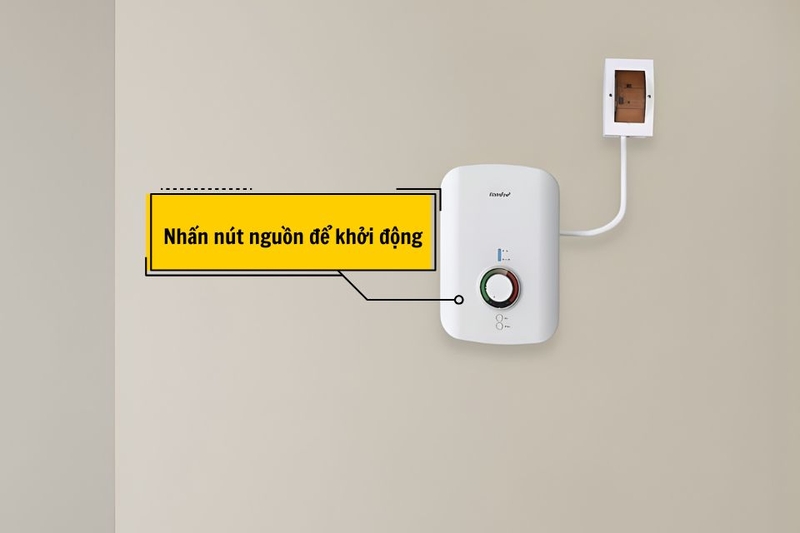 Nhấn n&uacute;t nguồn để khởi động