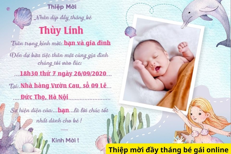 Nội dung cần có trong thiệp mời đầy tháng online