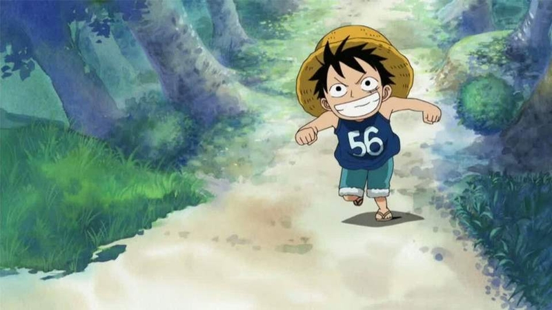 Oda sử dụng phong cách chibi để thể hiện Luffy