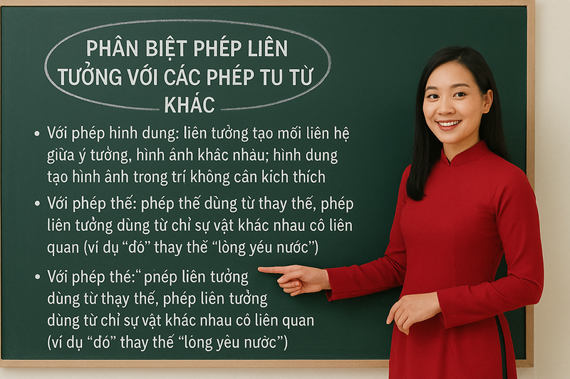 Phân biệt phép liên tưởng với các phép tu từ khác