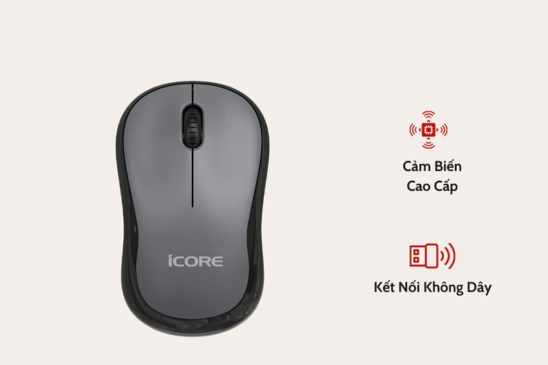 Chuột không dây iCore IWM1005 Đen