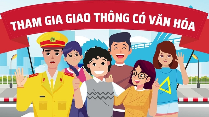 Poster tuyên truyền thông điệp tham gia giao thông an toàn