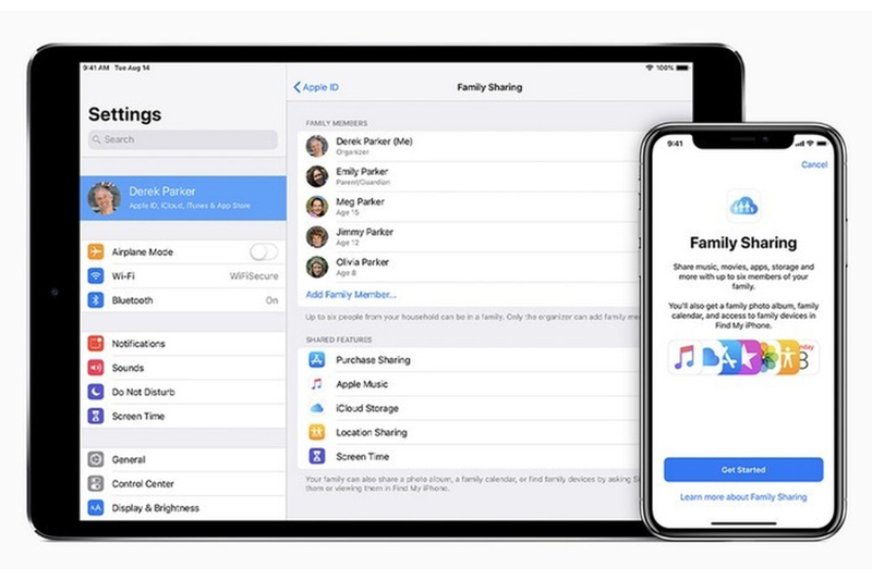 Quản lý từ xa qua Apple Family Sharing