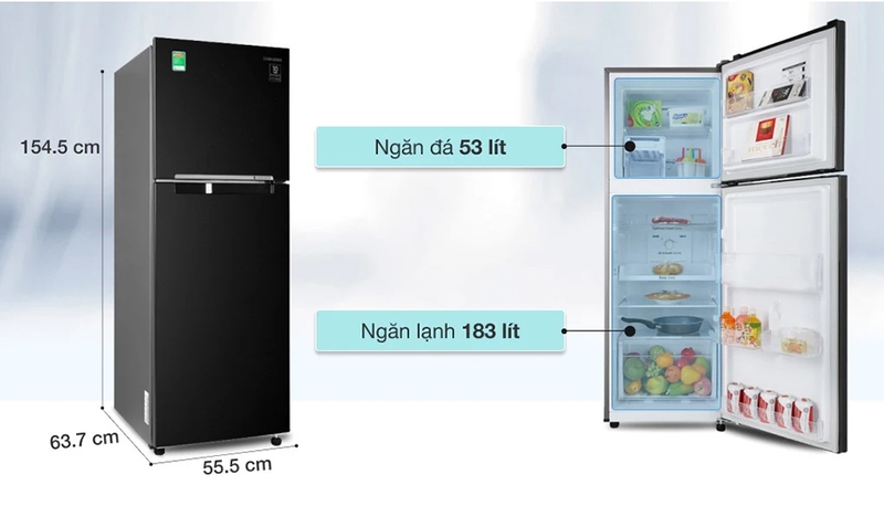 Tủ lạnh Samsung Inverter 236 lít RT22M4032BY/SV