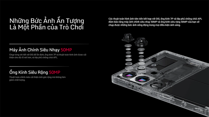 RedMagic 10 Pro 12GB 256GB sở hữu hệ thống camera sau triple với camera chính 50MP