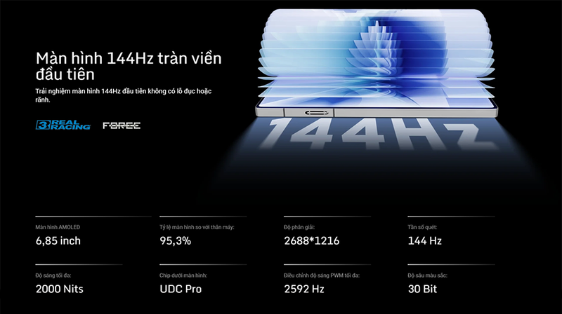 Tần số quét lên đến 144Hz cung cấp độ mượt mà vượt trội