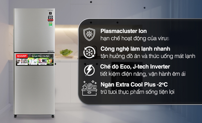 Sharp Inverter 330 lít SJ-XP352AE-SL