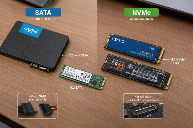SSD SATA và NVMe khác nhau thế nào - 1