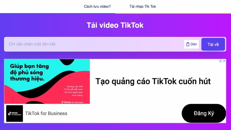 Bước 1: Truy cập trang web SSSTik