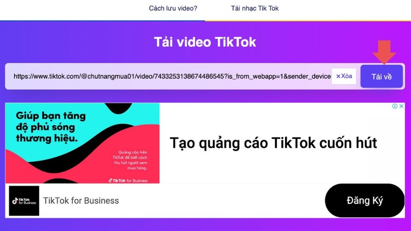 Bước 3: Tải về