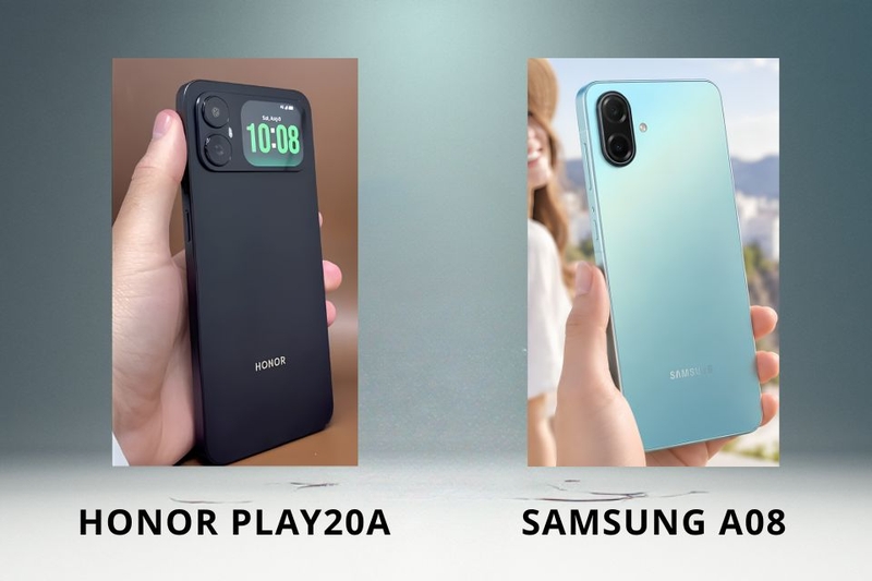 Samsung A08 có độ phân giải cao hơn, HONOR Play20A linh hoạt khi selfie