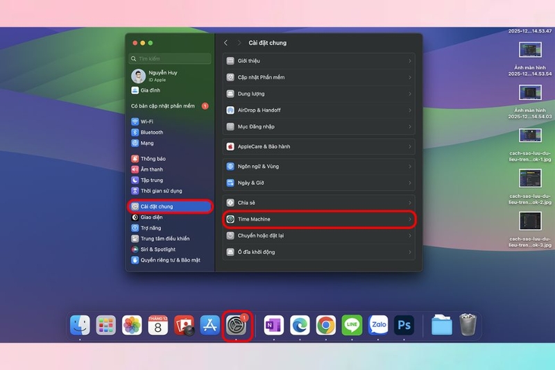 Sao lưu tệp bằng Time Machine trên MacBook chi tiết 1