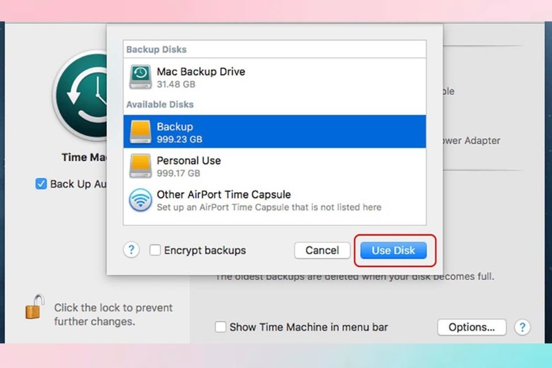 Sao lưu tệp bằng Time Machine trên MacBook chi tiết 5