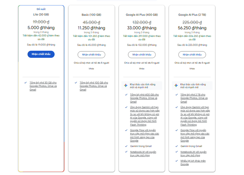 Cách mua thêm dung lượng Gmail 3