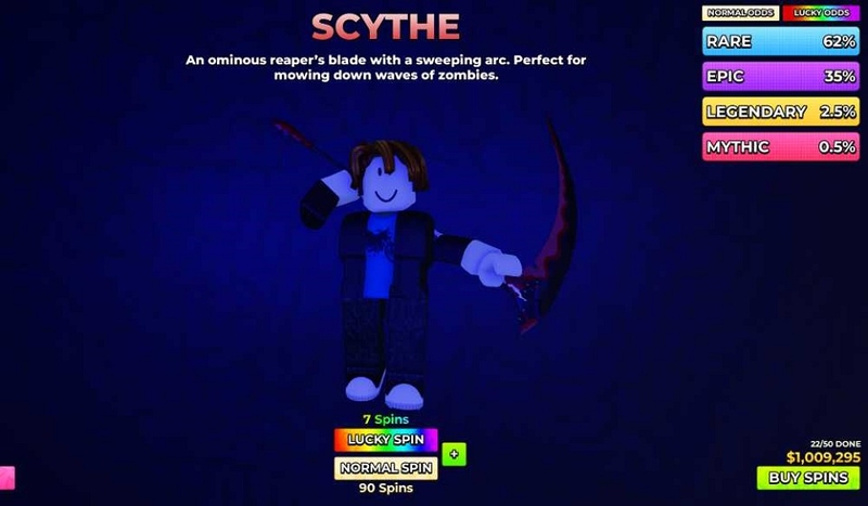 Cách lấy Scythe trong Hunty Zombie