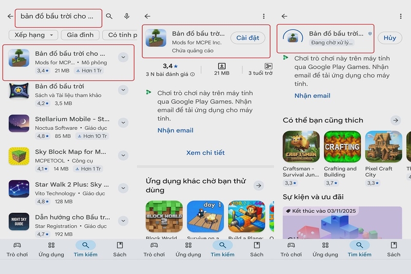 Hướng dẫn tải về Bản đồ bầu trời cho Minecraft cho thiết bị Android của bạn