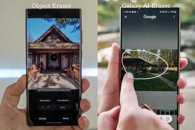 So sánh Object Eraser và Galaxy AI Eraser