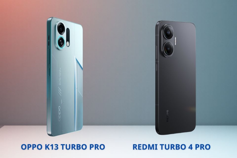 So sánh OPPO K13 Turbo Pro và Redmi Turbo 4 Pro về thiết kế