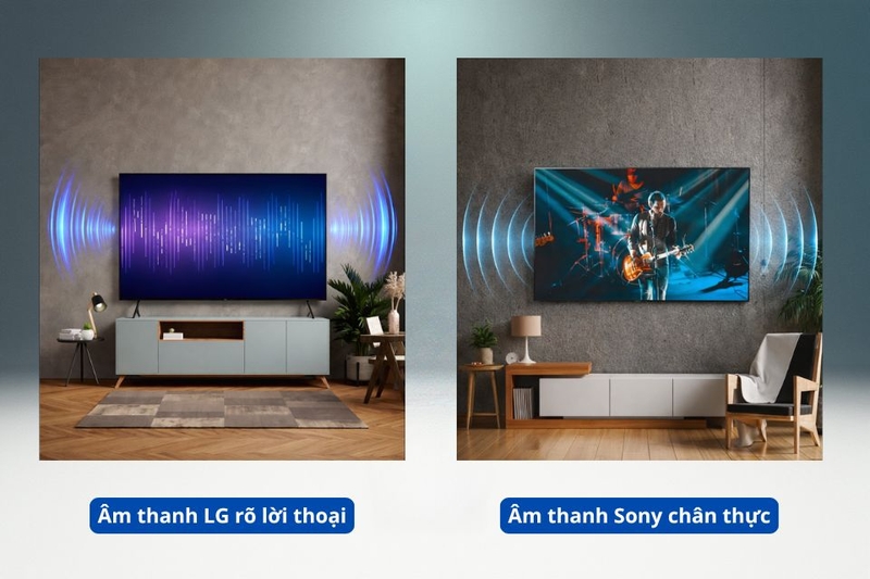 So s&aacute;nh Tivi LG v&agrave; Sony về chất lượng &acirc;m thanh