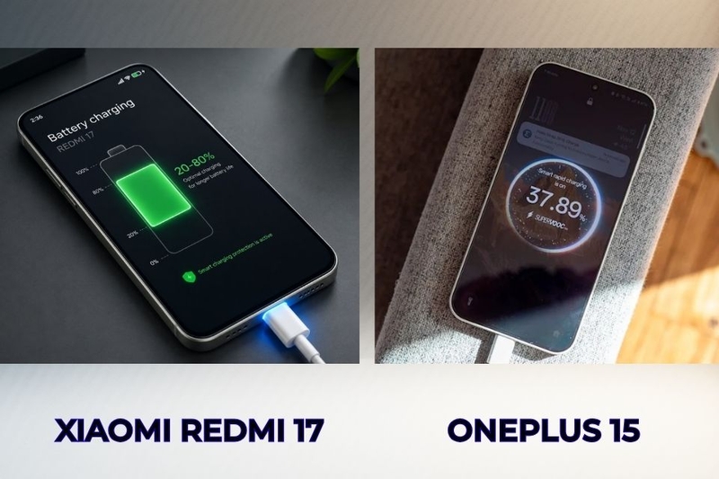 So sánh Xiaomi Redmi 17 và OnePlus 15 về pin và sạc