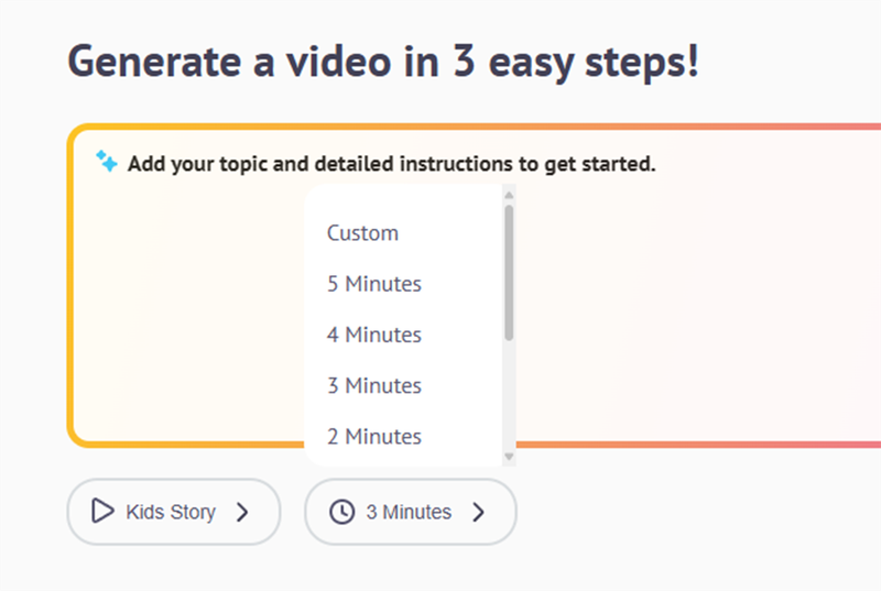 Sau đó, bạn có thể thiết lập độ dài video theo mong muốn của mình.